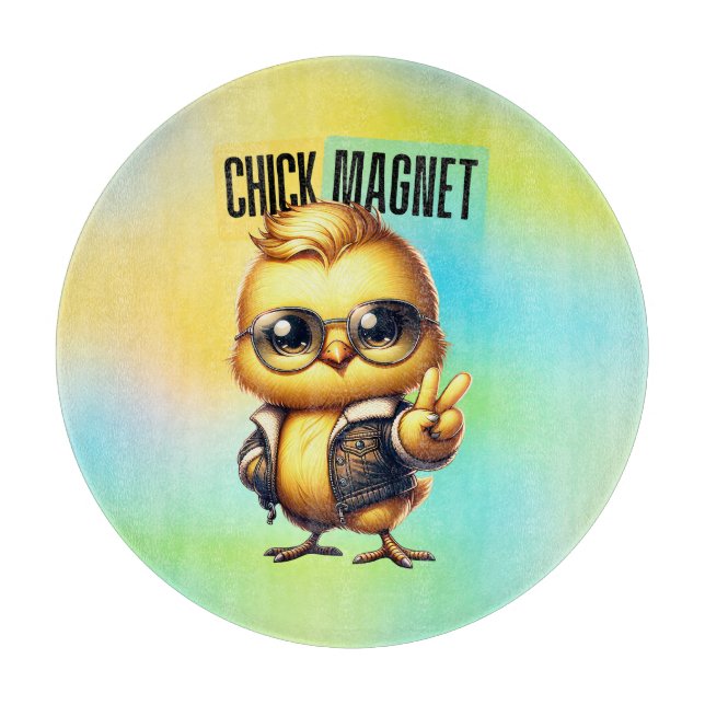 Cute Chick Magnet Funny Easter Cutting Board (Front)
