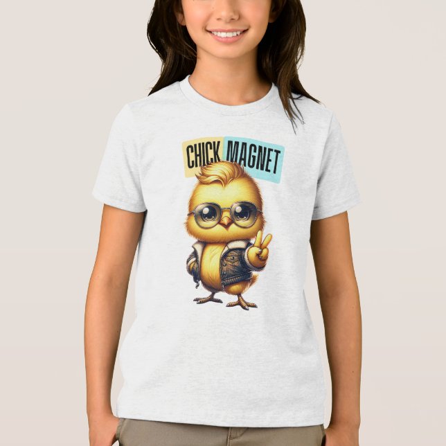 Cute Chick Magnet Funny Easter Tri-Blend Shirt (Front)