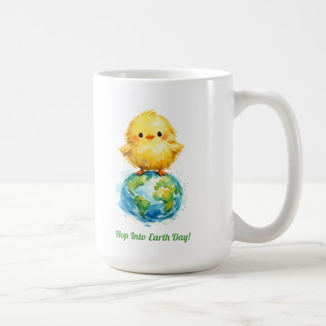 Cute Chick on Globe - Easter & Earth Day Design Coffee Mug (Right)