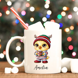 Cute Chick Personalised Christmas Mug
