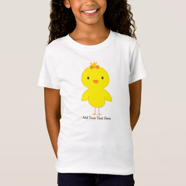 Cute Chick Personalised Text  T-Shirt (Front)