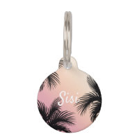 Cute chick pink yellow ombre tropical palm leaves