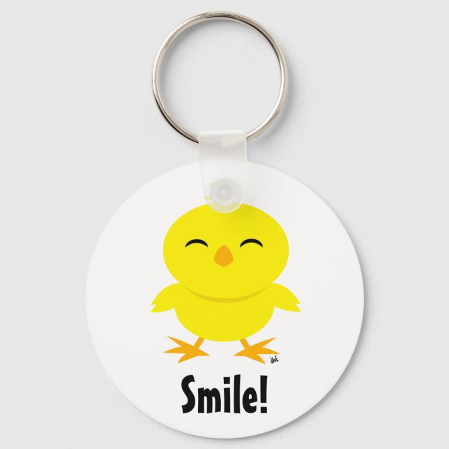 Cute Chick Smile Keychain (Front)