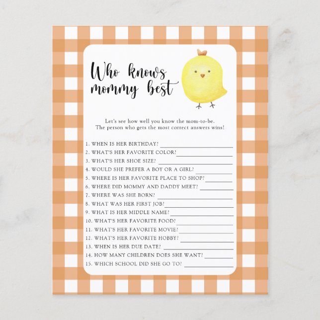 Cute chick - Who knows mummy best (Front)