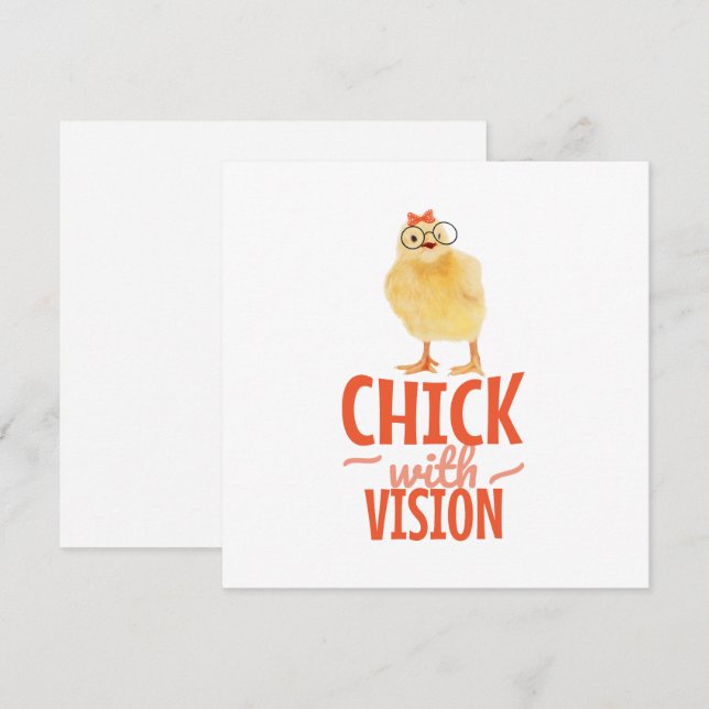 Cute Chick With Glasses - Chick With Vision (Front/Back)