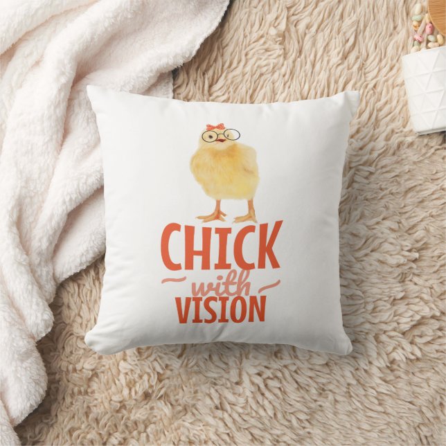 Cute Chick With Glasses - Chick With Vision Cushion (Blanket)
