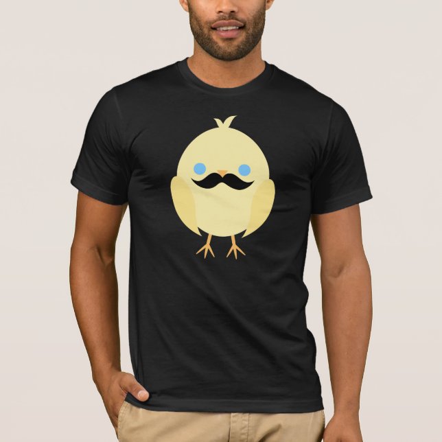 Cute Chick With Moustache T-Shirt (Front)