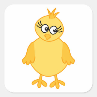 Cute Chick, Yellow Baby Bird. Square Sticker
