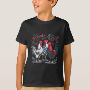 Cute Chicka Boom Boom Funny Chicken 4th Of July Pa T-Shirt