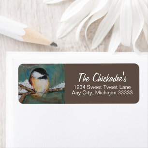 Cute Chickadee Bird Art Label