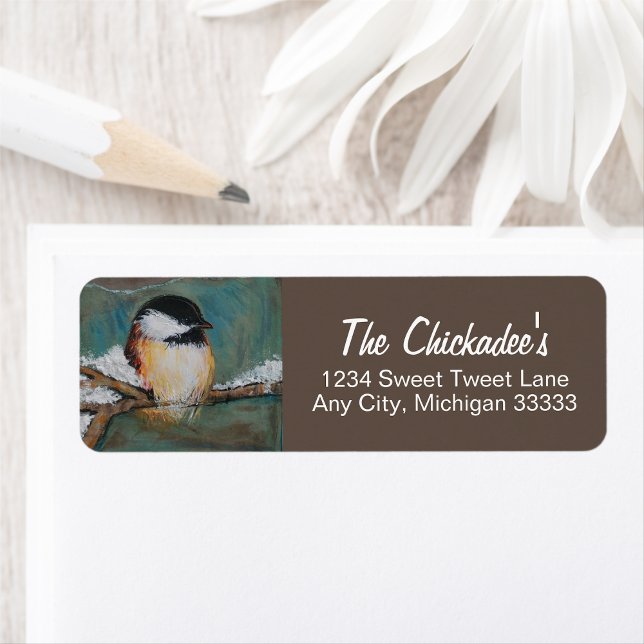 Cute Chickadee Bird Art Label (Cute Chickadee Bird Art Label from Jenn's Emporium. )