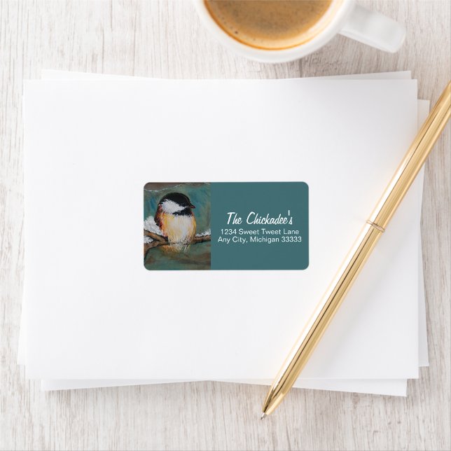 Cute Chickadee Winter Song Bird Art Label (Cute Chickadee Bird Art Label from Jenn's Emporium. )