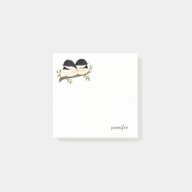 Cute Chickadees Bird Post-it® Notes (Front)