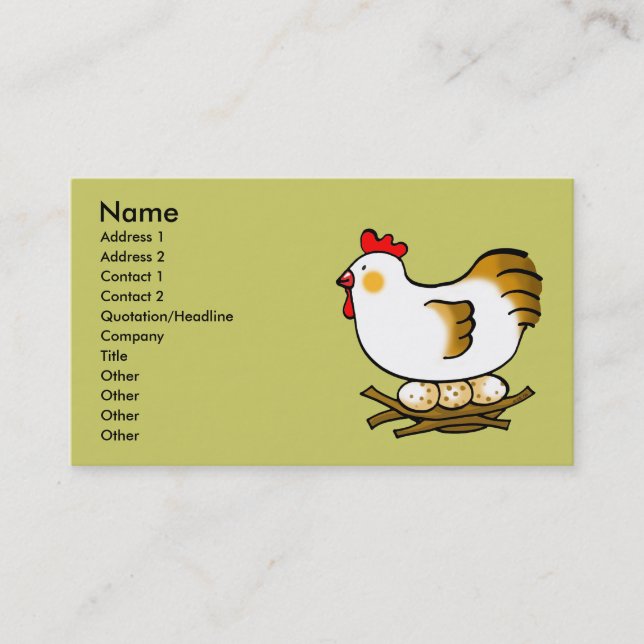 cute chicken and eggs business card (Front)