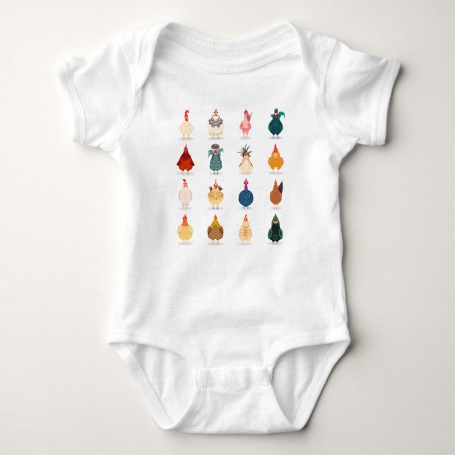Cute Chicken Baby Bodysuit (Front)