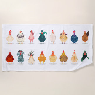 Cute Chicken Beach Towel