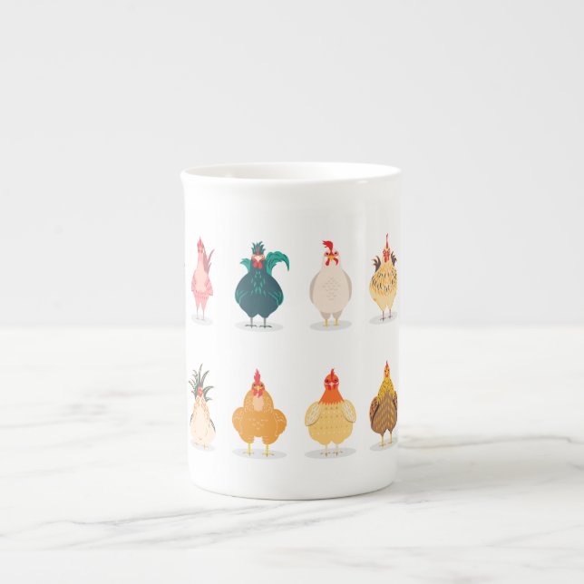 Cute Chicken Bone China Mug (Front)