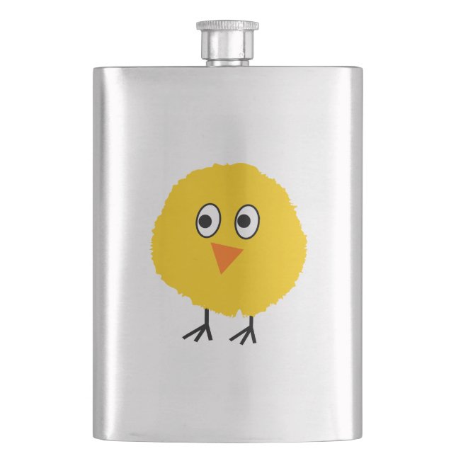 Cute chicken cartoon hip flask (Front)