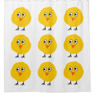Cute chicken cartoon shower curtain