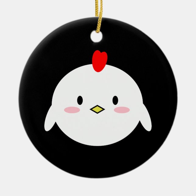 Cute Chicken Ceramic Tree Decoration (Front)