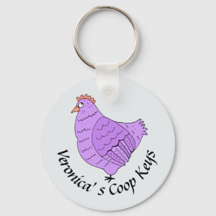 Cute Chicken Coop Customised Key Ring
