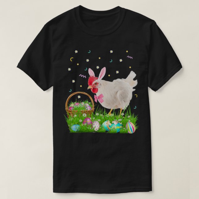Cute Chicken Easter Day Bunny Eggs Easter Costume  T-Shirt (Design Front)