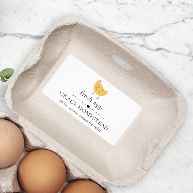 Cute Chicken Farm Yellow Egg Carton Label (Creator Uploaded)