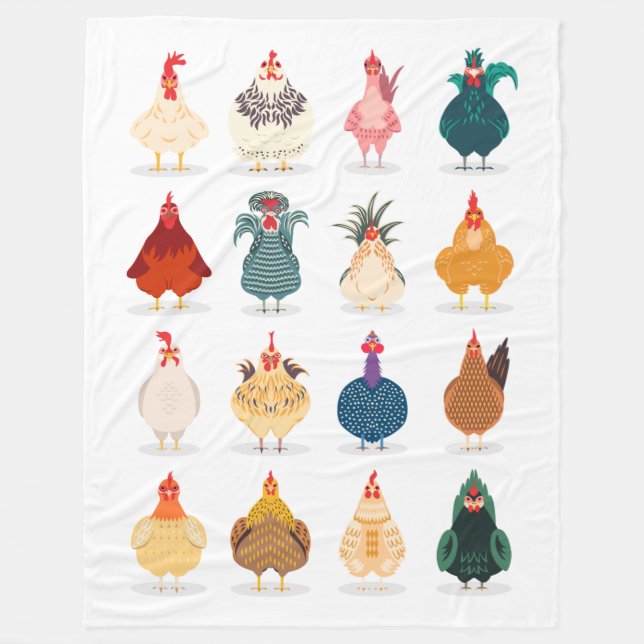 Cute Chicken Fleece Blanket (Front)