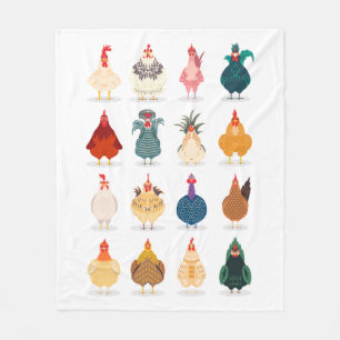 Cute Chicken Fleece Blanket