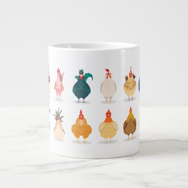 Cute Chicken Large Coffee Mug (Front)