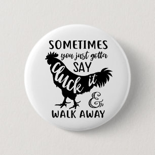 Cute Chicken Lover F Off Farm Farmer Rooster 6 Cm Round Badge