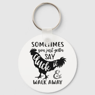 Cute Chicken Lover F Off Farm Farmer Rooster Key Ring