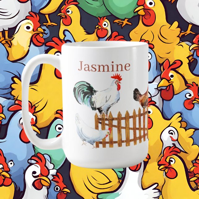 cute chicken lovers add name coffee mug (Creator Uploaded)