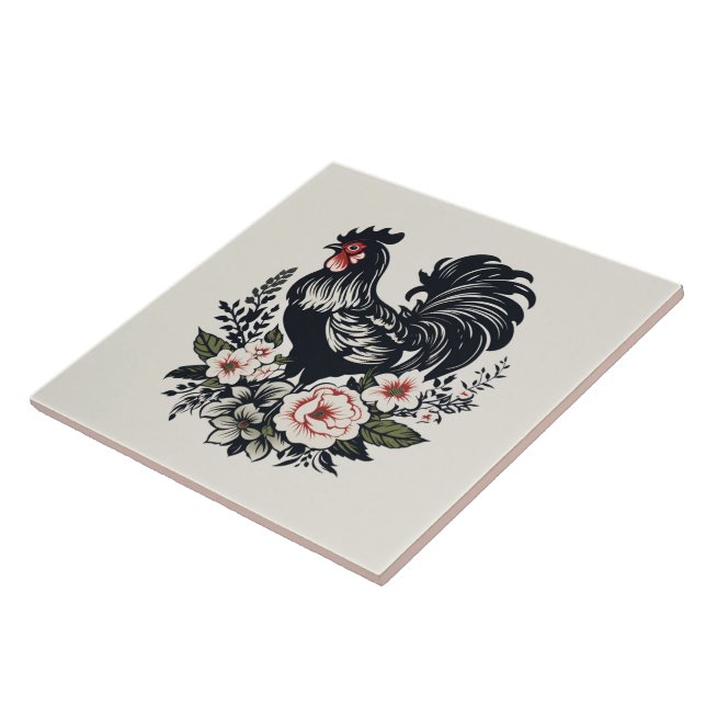 Cute chicken lovers Country  Tile (Side)
