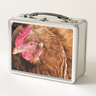 CUTE CHICKEN   METAL LUNCH BOX