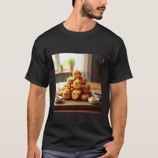 Cute Chicken Nuggets with Faces Funny T-Shirt