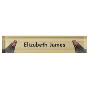 Cute Chicken Portraits Personalised Nameplate