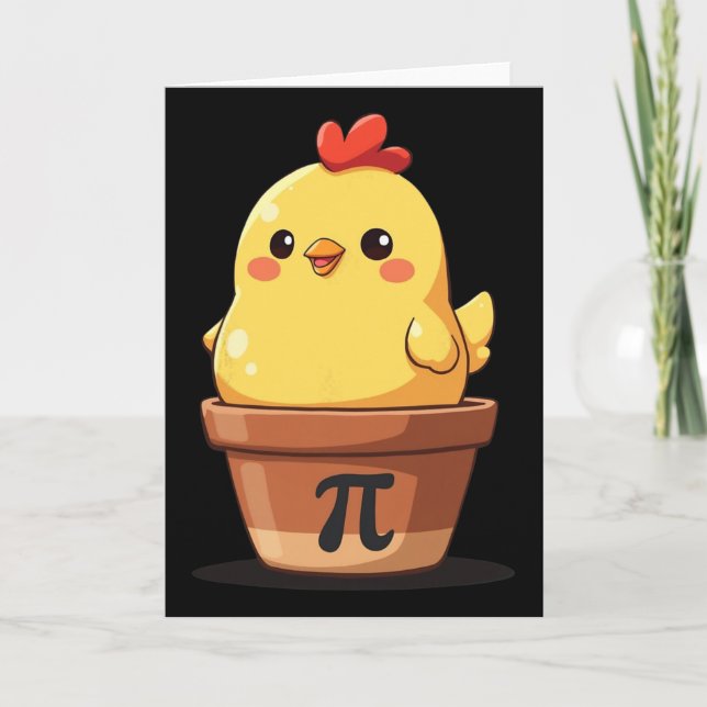 Cute Chicken Pot Pi Day Pie Math Teachers Lover 3. Card (Front)