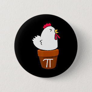 Cute Chicken Pot Pie Funny Math Pun Pi Symbol  6 Cm Round Badge
