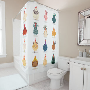 Cute Chicken Shower Curtain