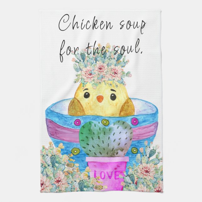 Cute Chicken Soup for the Soul Kitchen Towel (Vertical)