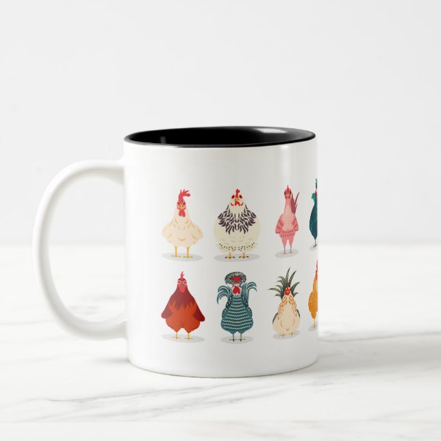 Cute Chicken Two-Tone Coffee Mug (Left)