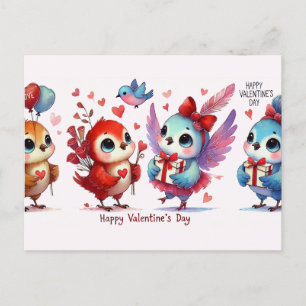 Cute Chicken wish you Happy Valentines Day  Postcard