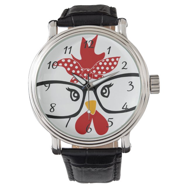 Cute Chicken With Glasses Watch (Front)