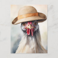 Cute Chicken With Sun Hat