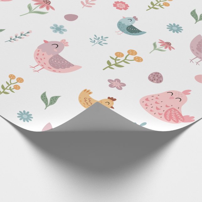 Cute Chicken Wrapping Paper (Corner)