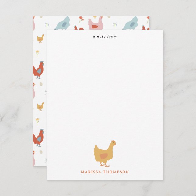 Cute Chickens Hens and Baby Chicks Card (Front/Back)