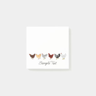 cute chickens in a row post-it notes