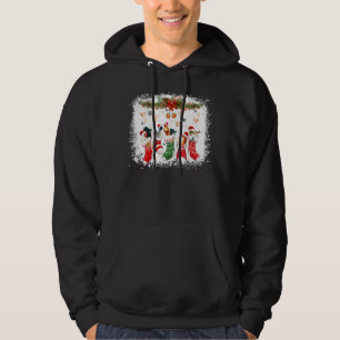 Cute Chickens In Christmas Sock Santa Hat Xmas Chi Hoodie