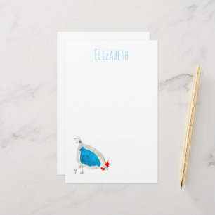Cute chickens watercolor stationery